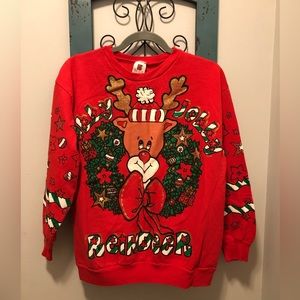 Vintage Holiday Time Christmas Sweatshirt Rudolph